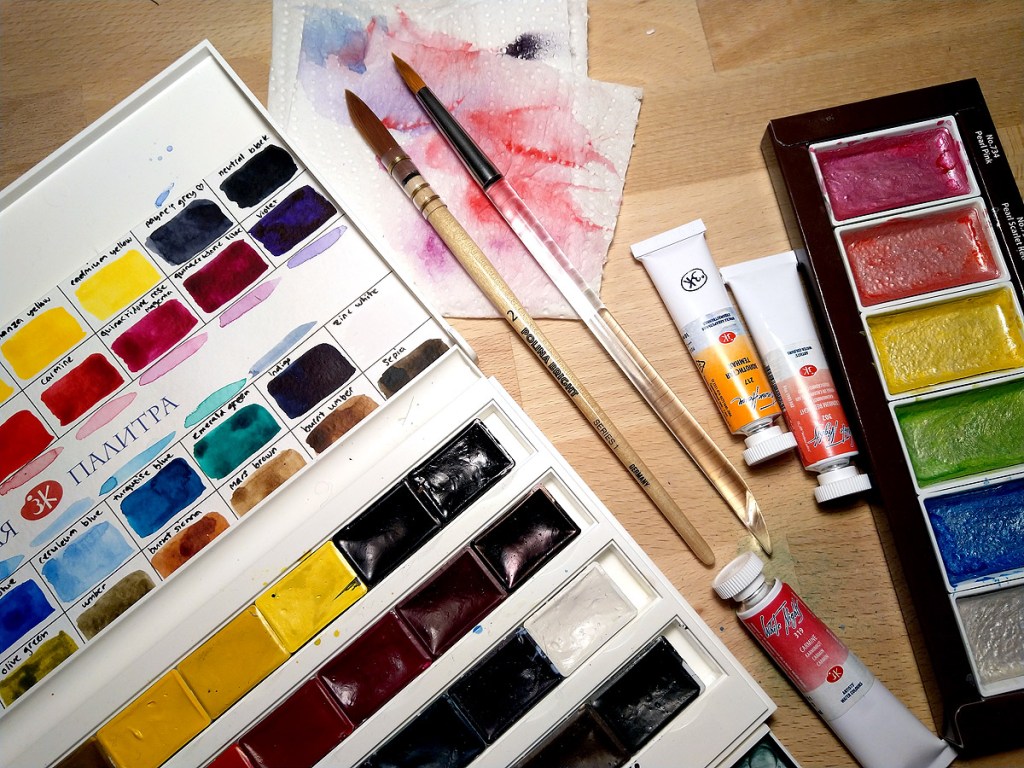 Painting course final piece – Self-portrait: Me and&nbsp;Nature