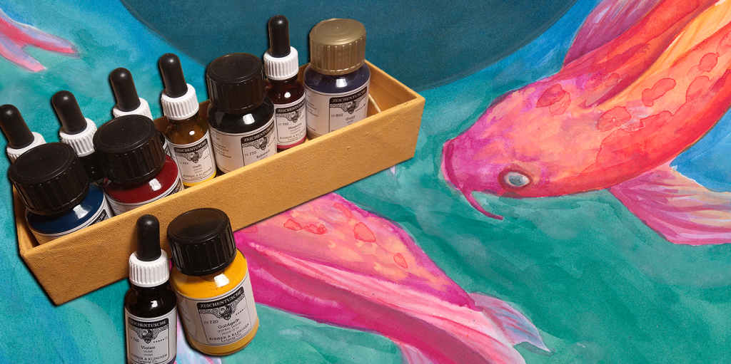 Ink painting – Koi&nbsp;Around