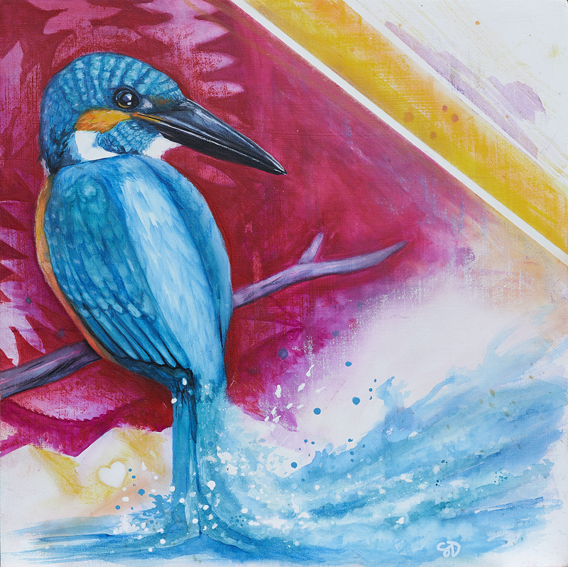 King of The River (2019) - watercolors on wooden panel