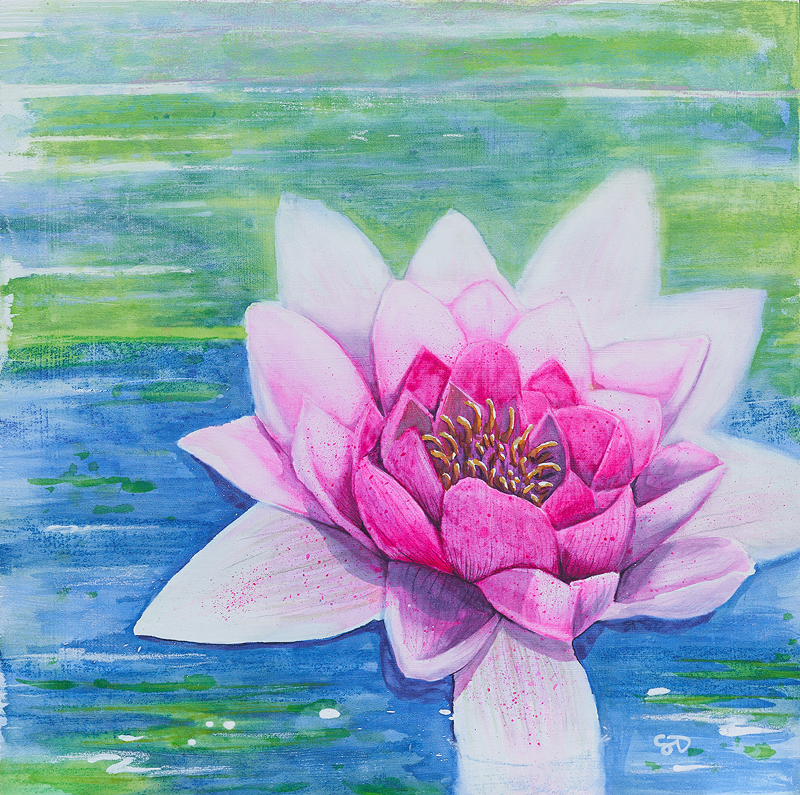 Queen of the Lake (2019) - watercolors on panel