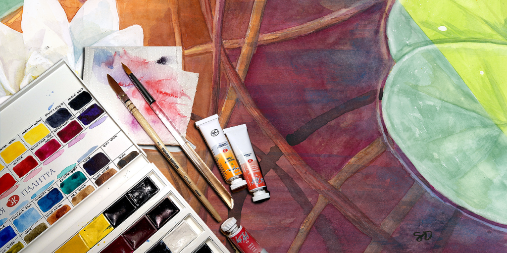 Watercolor painting – Summer Lily