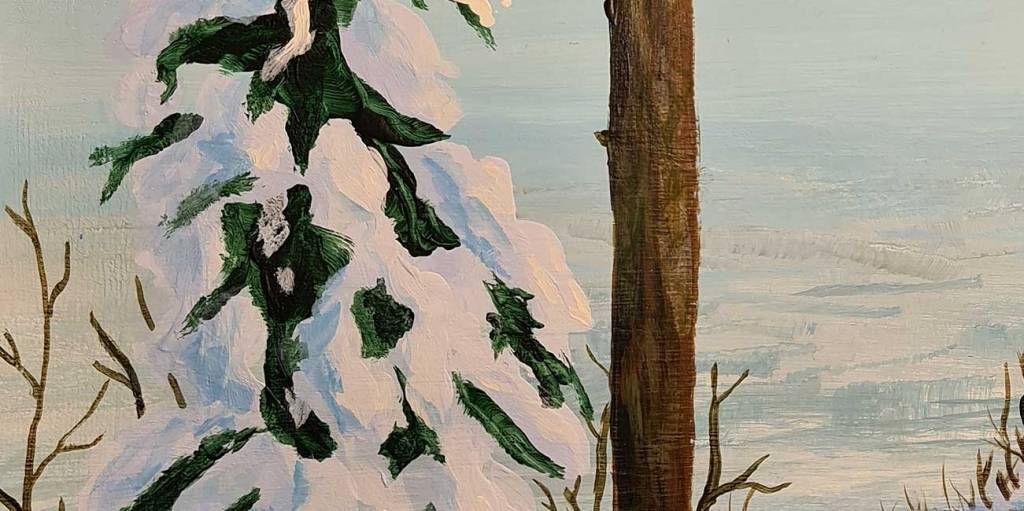 Acrylic painting – Landscape painting: Winter&nbsp;scene