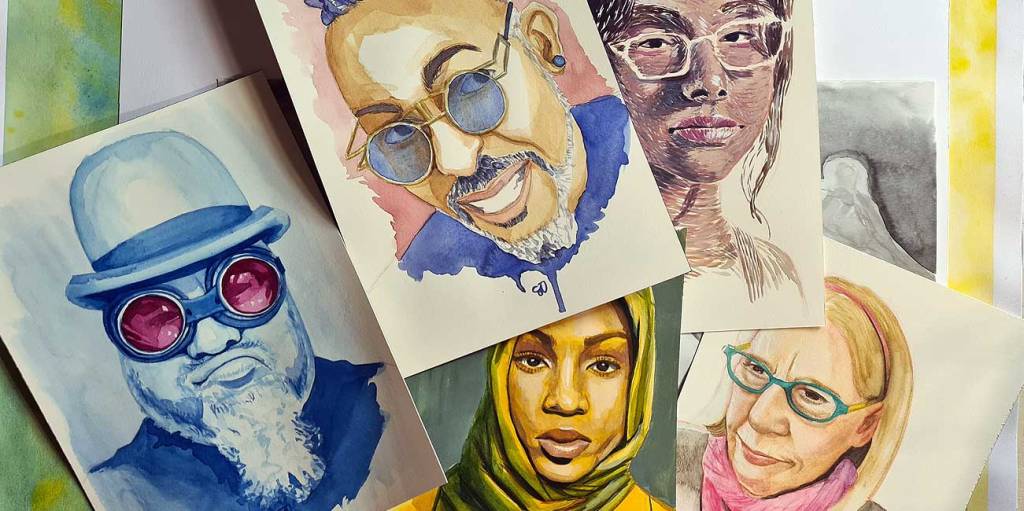 Portrait paintings – 30 Faces 30 Days: days 1 to&nbsp;5