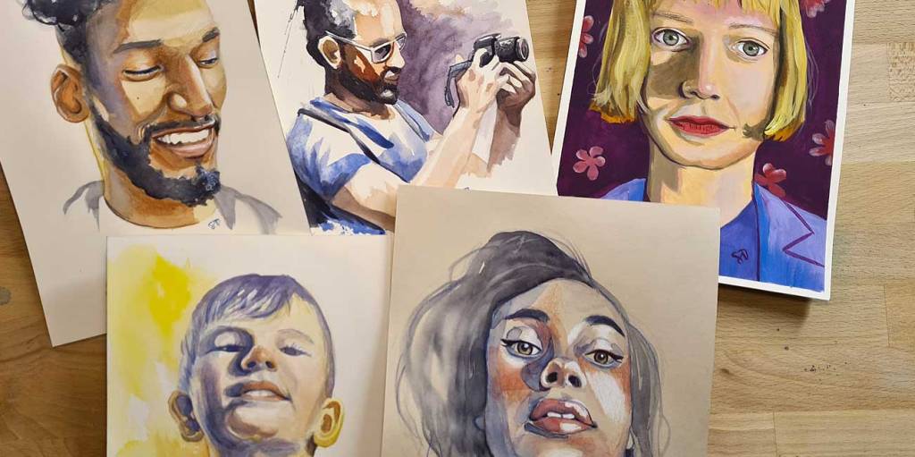 Portrait paintings – 30 Faces 30 Days: days 11 to&nbsp;15