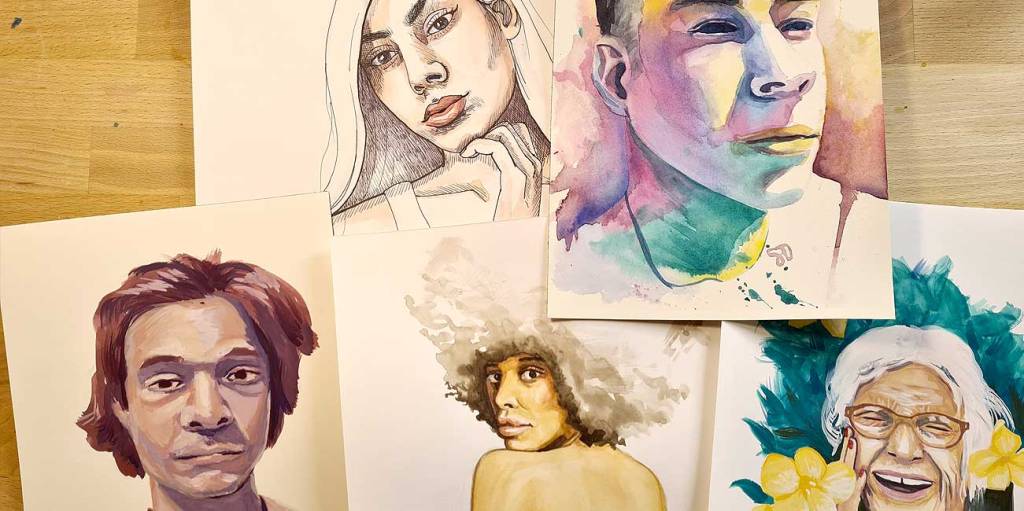 Portrait paintings – 30 Faces 30 Days: days 16 to 20