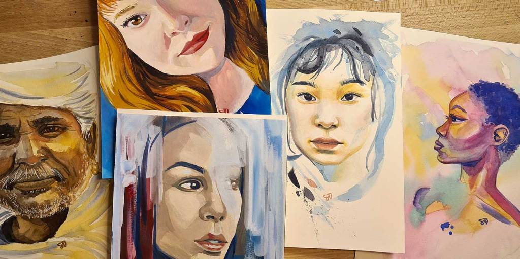 Portrait paintings – 30 Faces 30 Days: days 6 to 10