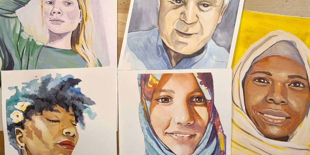 Portrait paintings – 30 Faces 30 Days: days 21 to&nbsp;25