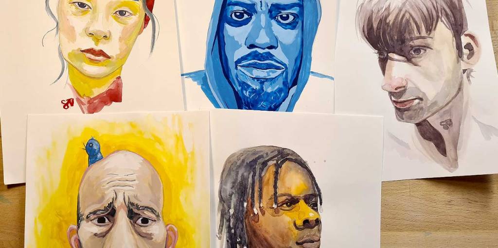 Portrait paintings – 30 Faces 30 Days: days 26 to&nbsp;30