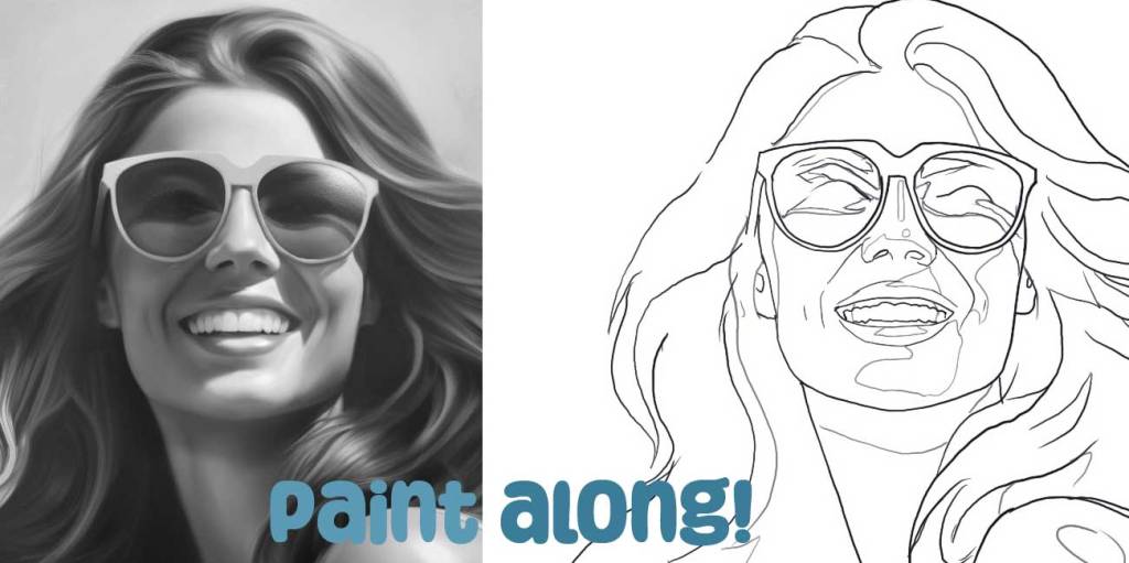 Watercolor portrait paint&nbsp;along